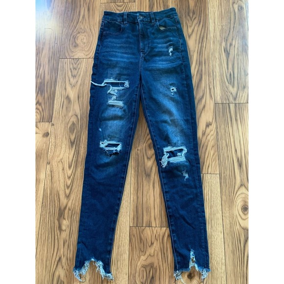 American Eagle Outfitters Denim - American Eagle Womens Size 2 Curvy Highest Rise Distressed Jeggings